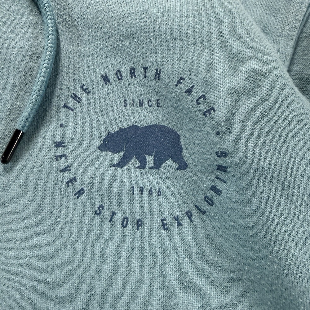 The North Face Hoodie Men's S Blue Pullover Sweatshirt Logo Graphic Cotton Blend - Picture 7 of 14